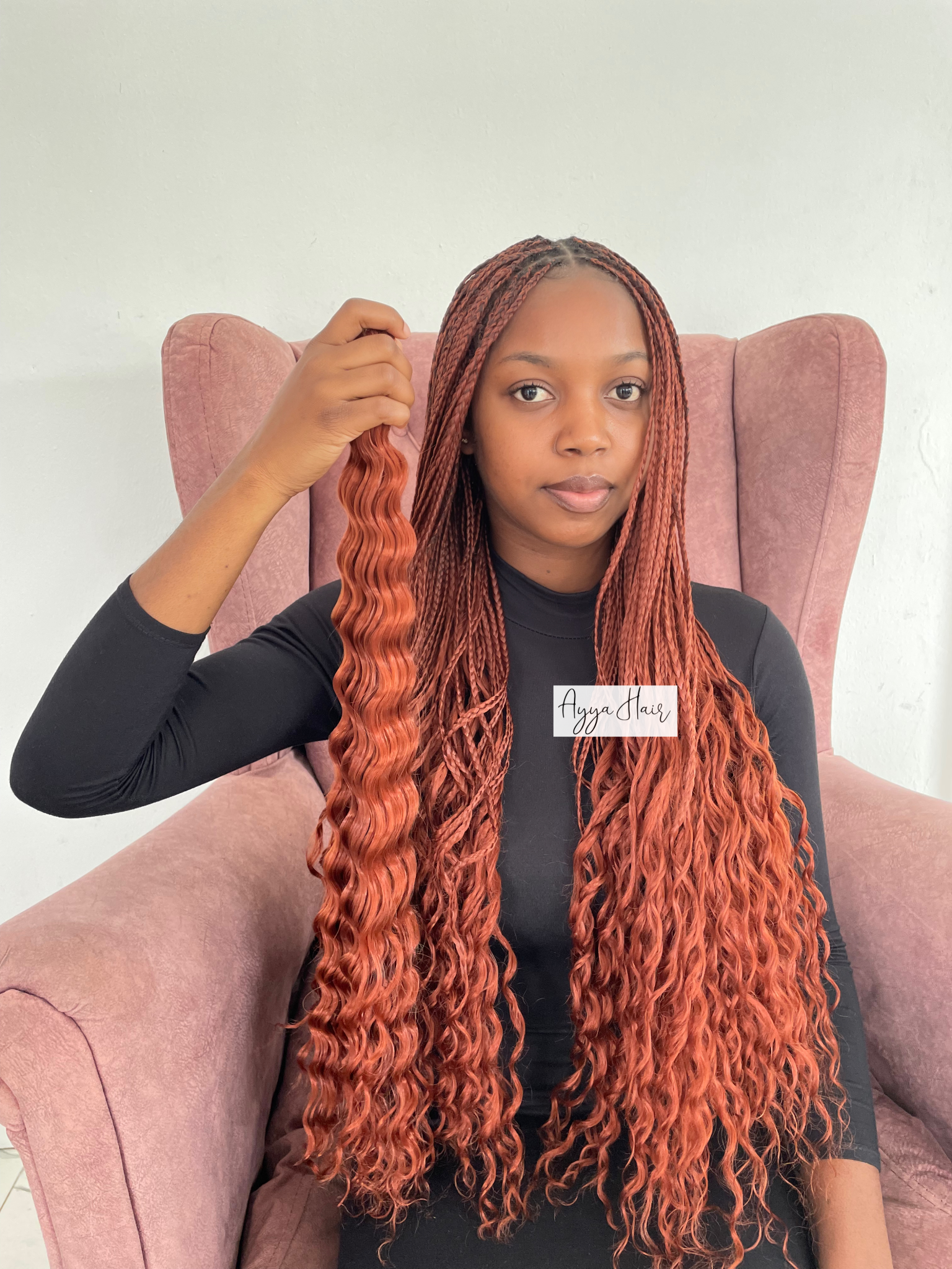 Ruby Red Extension Deep Wave Braid Extension – Ginger Ruby – Ayya Hair