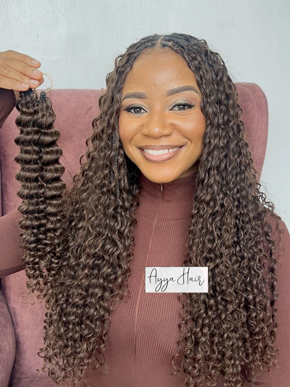 Crochet Human Hair Boho Beach Wave - Chocolate Mocha