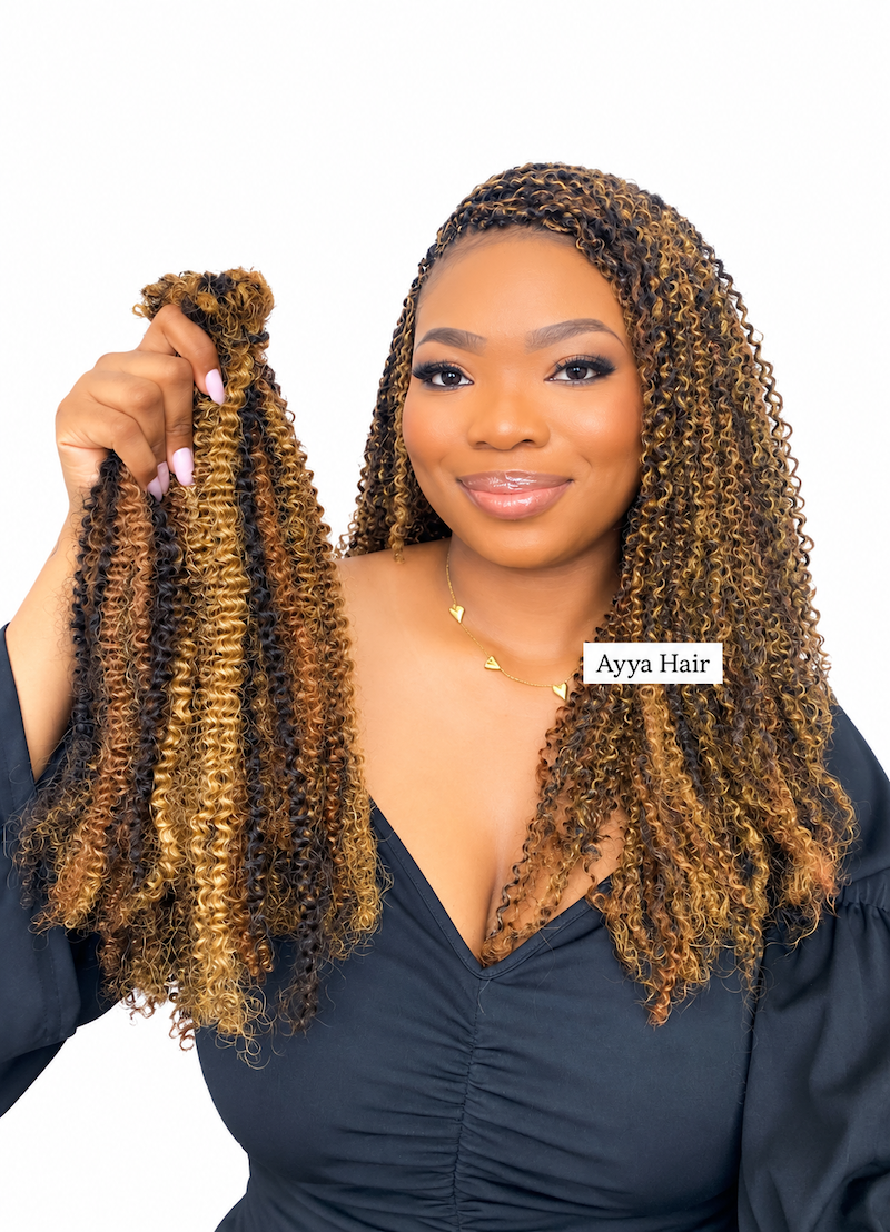 Kinky Curly Hair (Human Hair Replica) - Spicy Auburn Blonde