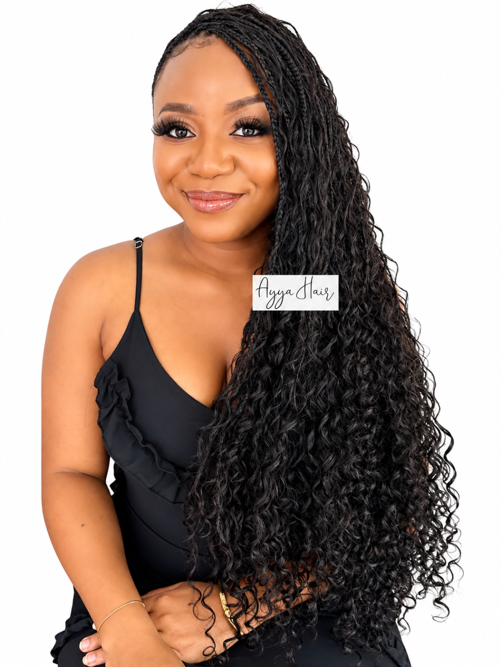 Boho Beach Wave Human Braiding Hair - Black