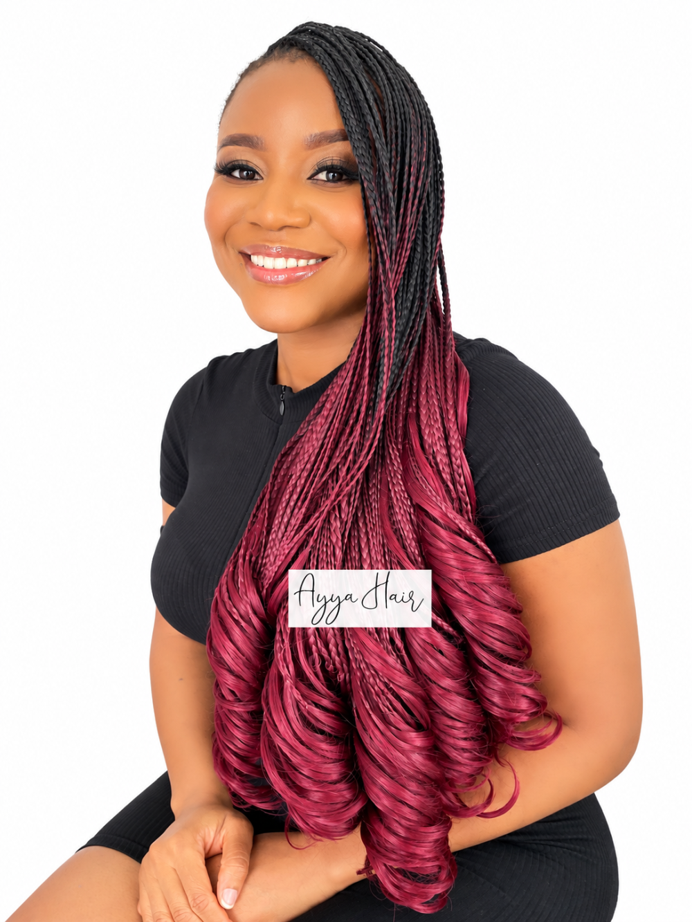 French Curls- Wine Ombre