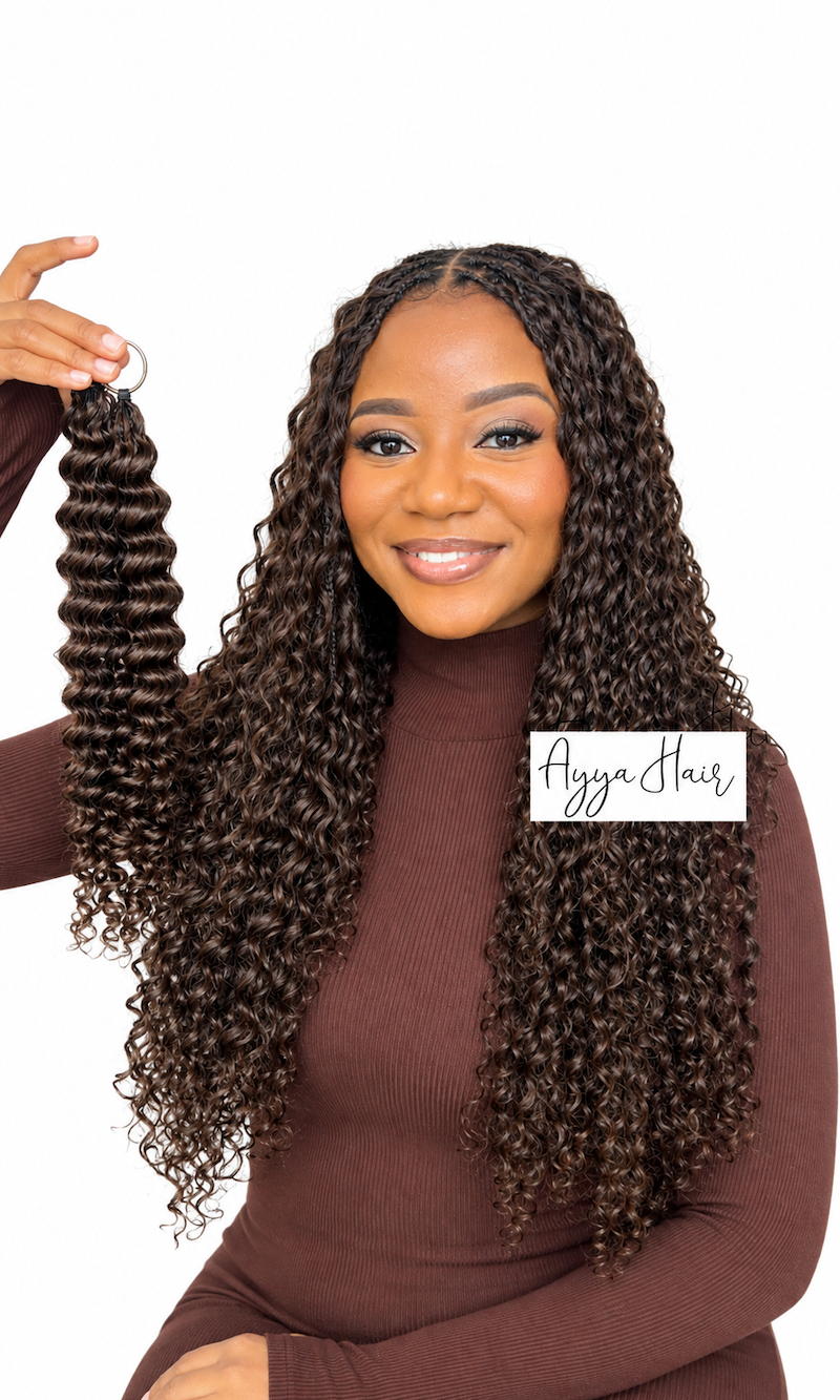 Crochet Human Hair Boho Beach Wave - Chocolate Mocha
