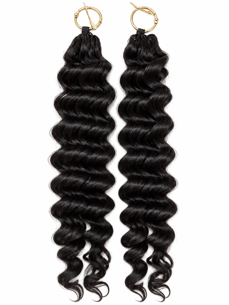 Crochet Human Hair Boho Beach Wave -Black