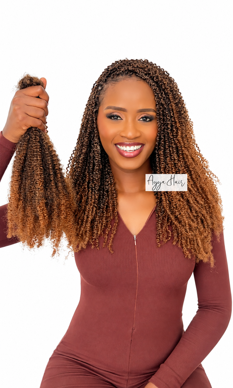 Kinky Curly Hair (Human Hair Replica) - Honey Maple
